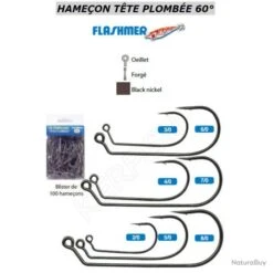 HAMEÇON TÊTES PLOMBÉES 60° FLASHMER 7/0
