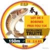 LOT DE 3 BOBINES DE FIL Nylon PAN EXCELLENCE TRUITE 150M Ø 18 2.6 KG -Pêche des carnassiers Magasin 00001 LOT DE 3 BOBINES DE FIL Nylon PAN EXCELLENCE TRUITE 150M O 18 2.6 KG
