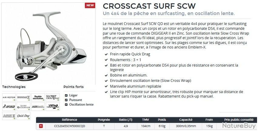 Crosscast Surf 20 45 SCW 5000 C QD Moulinet Surf Daiwa 4 Crosscast Surf 20 45 SCW 5000 C QD Moulinet Surf Daiwa – Image 2