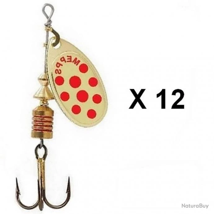 Mepps - Cuiller Mepps Aglia Toutes Couleurs Par 12 3 OR POINTS ROUGE 3 Mepps - Cuiller Mepps Aglia Toutes Couleurs Par 12 3 OR POINTS ROUGE