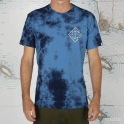 T-Shirt Salty Crew Tippet Tie Dye Prenium S/S TEE Bleu S -Pêche des carnassiers Magasin 00002 T Shirt Salty Crew Tippet Tie Dye Prenium S S TEE Bleu S
