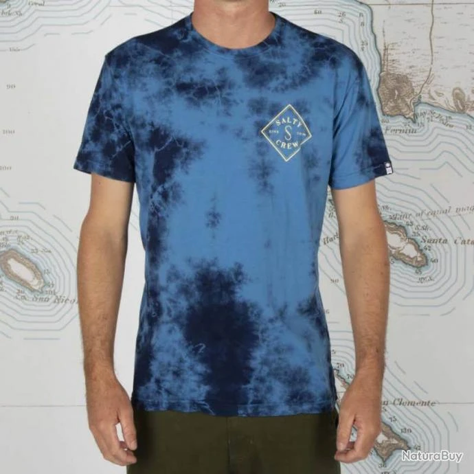 T Shirt Salty Crew Tippet Tie Dye Prenium S S TEE Bleu 4 T Shirt Salty Crew Tippet Tie Dye Prenium S S TEE Bleu – Image 2