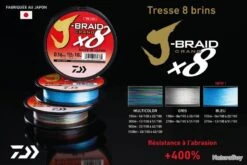 J-Braid Bleu Grand X8 270 M Tresse Daiwa 51/100 / #10 / 56 Kg / 123 Lb -Pêche des carnassiers Magasin 00003 J Braid Bleu Grand X8 270 M Tresse Daiwa 51 100 10 56 kg 123 lb