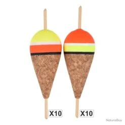 Streamline Garbolino Flotteur Truite - Poire - Par 20 - Percé / 1 G / Jaune/Orange