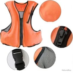 TOP ENCHERE - Gilet De Sauvetage Orange - Gonflable - Certifié CE - LIVRAISON GRATUITE ET RAPIDE -Pêche des carnassiers Magasin 00003 TOP ENCHERE Gilet de sauvetage orange Gonflable Certifie CE LIVRAISON GRATUITE ET RAPIDE
