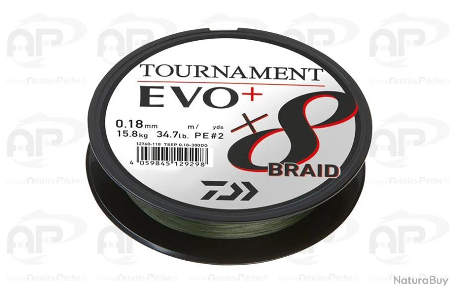 Tresse Daiwa Tournament 8 Braid Evo + Dark Green 0.12mm 135m 8,6 Kg #1 3 Tresse Daiwa Tournament 8 Braid Evo + Dark Green 0.12mm 135m 8,6 Kg #1