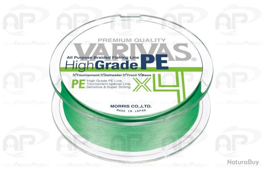 Tresse Varivas HighGrade PE X4 Vert 0,14 Mm 150 M 15lb 3 Tresse Varivas HighGrade PE X4 Vert 0,14 Mm 150 M 15lb