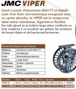 Viper 79 Soie 6/8 Moulinet Mouche JMC -Pêche des carnassiers Magasin 00003 Viper 79 Soie 6 8 Moulinet Mouche JMC