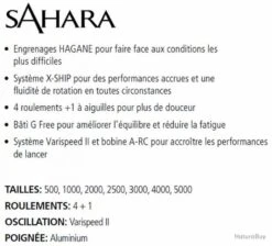Sahara 1000 FI Moulinet Spinning Shimano -Pêche des carnassiers Magasin 00004 Sahara 1000 FI Moulinet Spinning Shimano